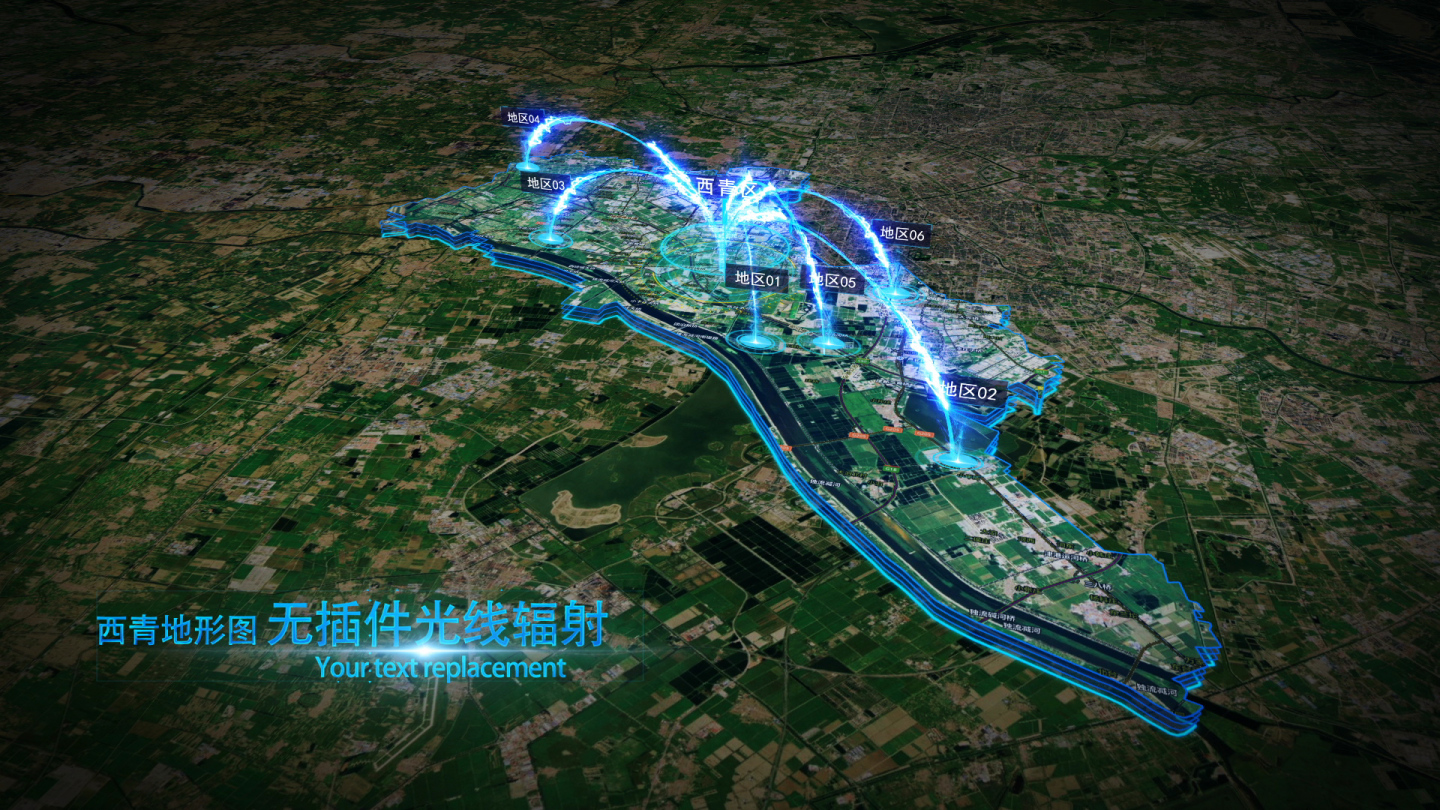 【天津西青地图】原创地图辐射区位连线