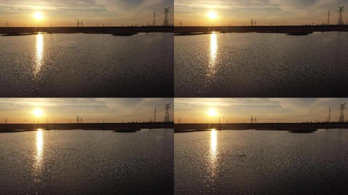 湖边夕阳4k高清视频
