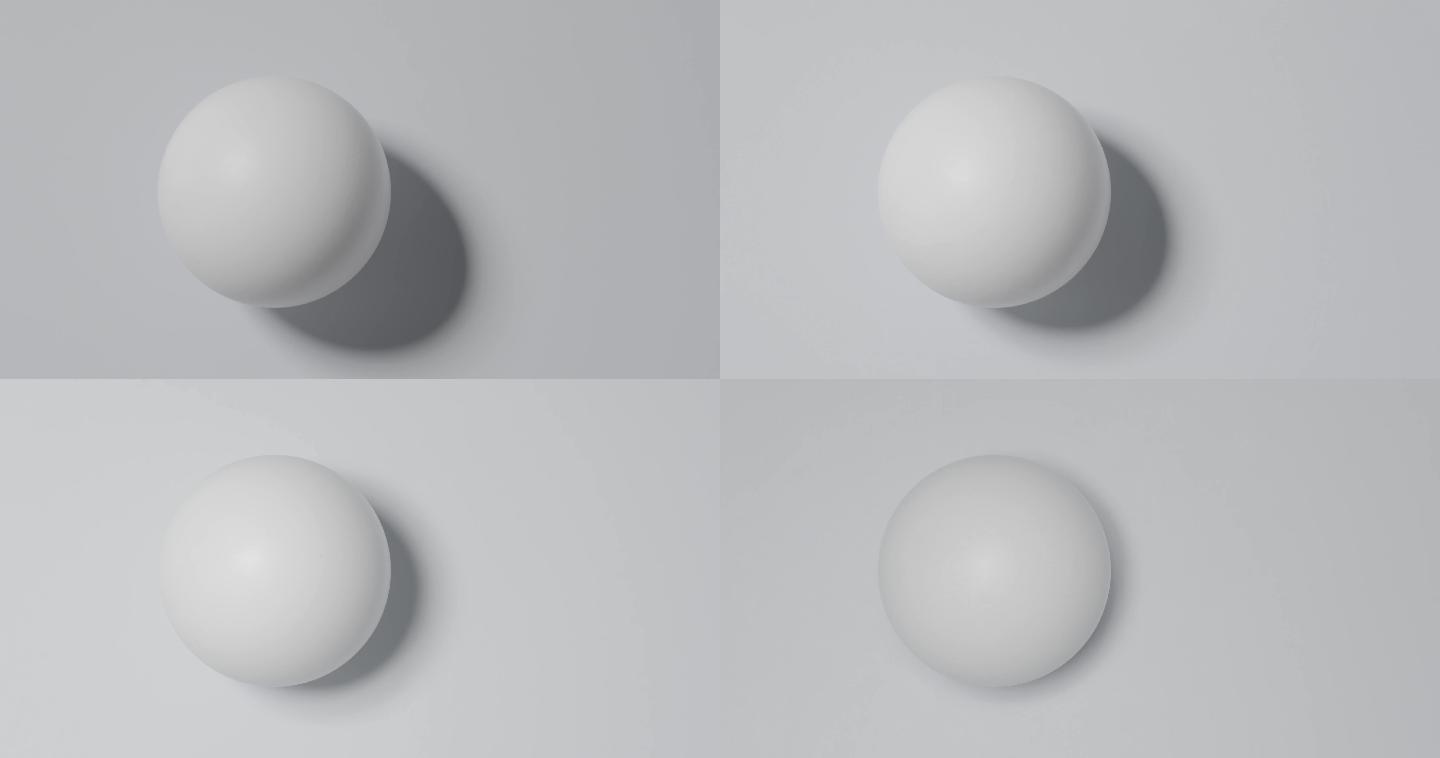 科技感白色球体光影变化转动素材