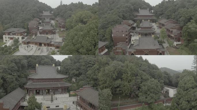 昭山古寺航拍素材