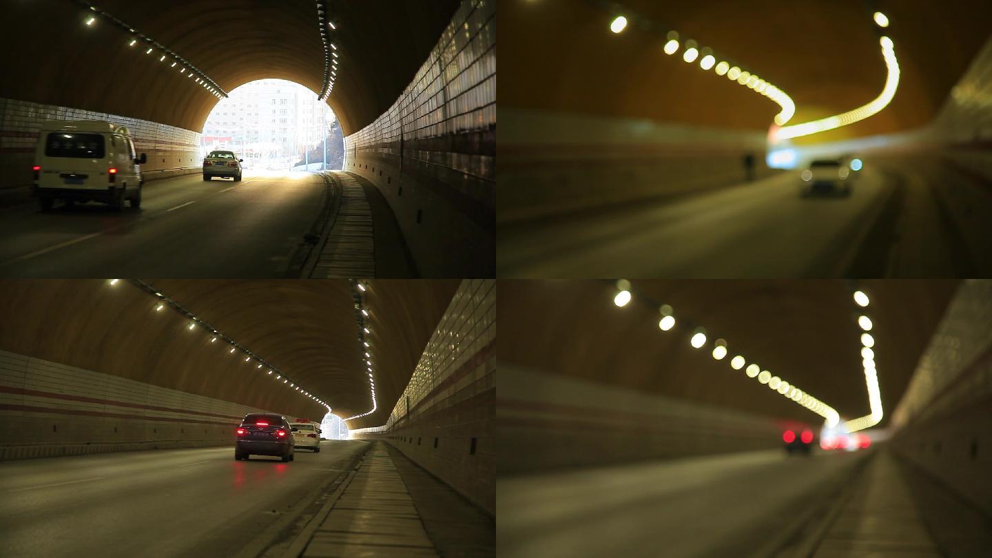 实拍汽车过隧道视频素材