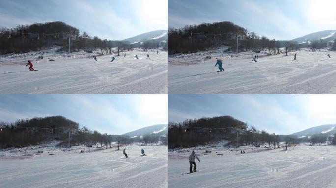 滑雪场滑雪（原素材未剪辑）