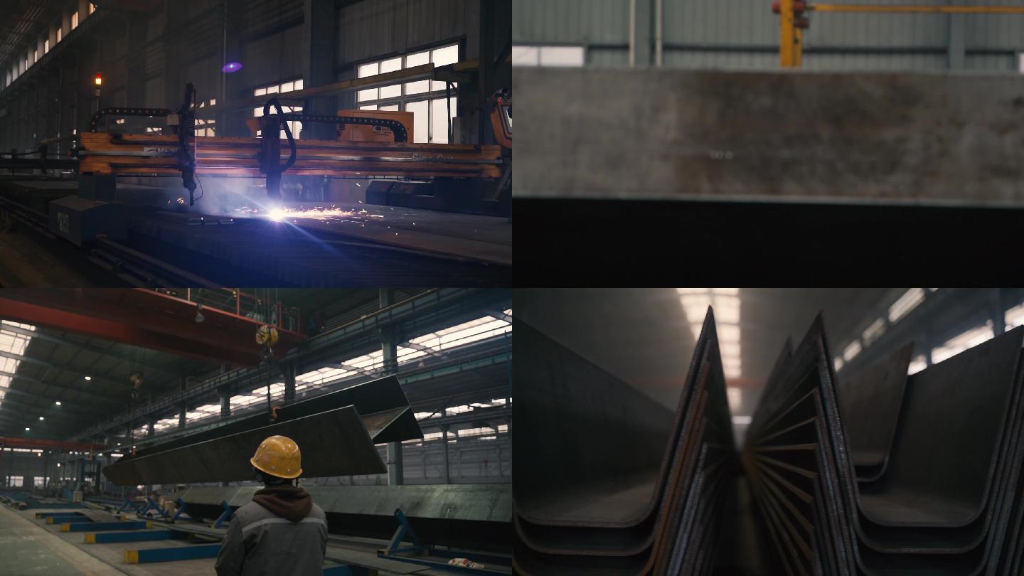 钢结构生产工厂工人焊接重工业