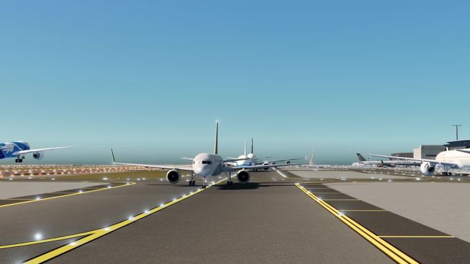 机场飞机三维动画