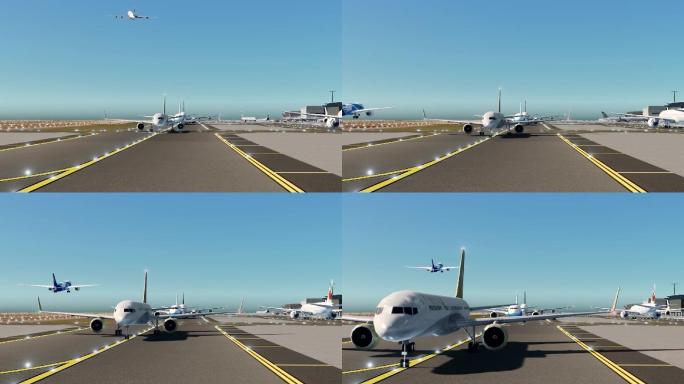 机场飞机三维动画