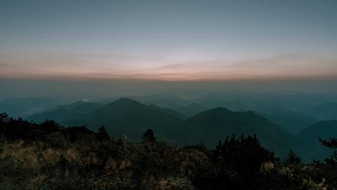 山川日出云海延时