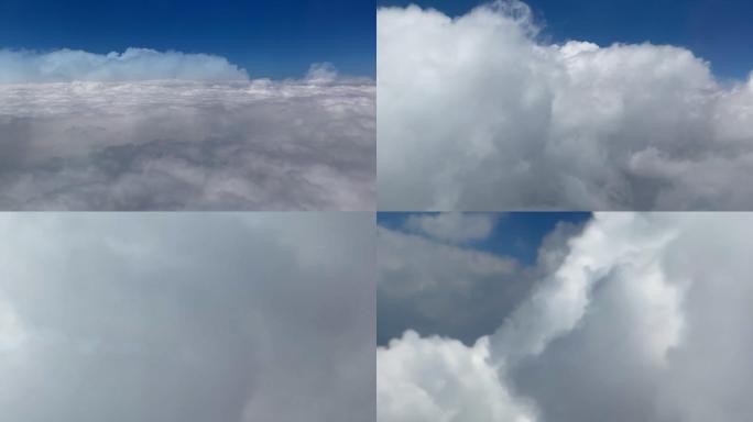 飞机上拍摄云在快速移动