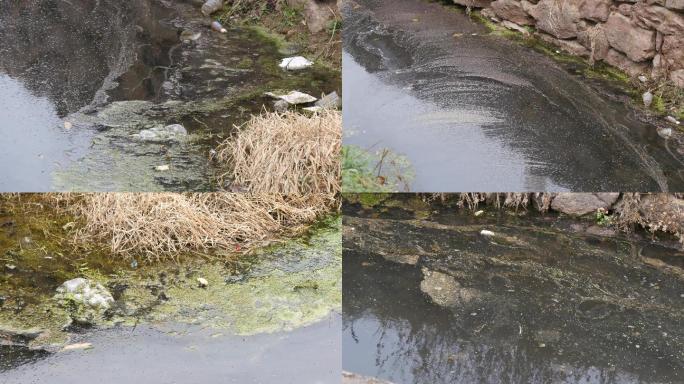 4K水污染下水道环保素材污水脏水