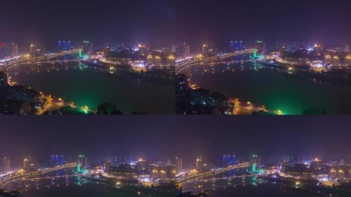 【4K】内江新年西林大桥夜景航拍