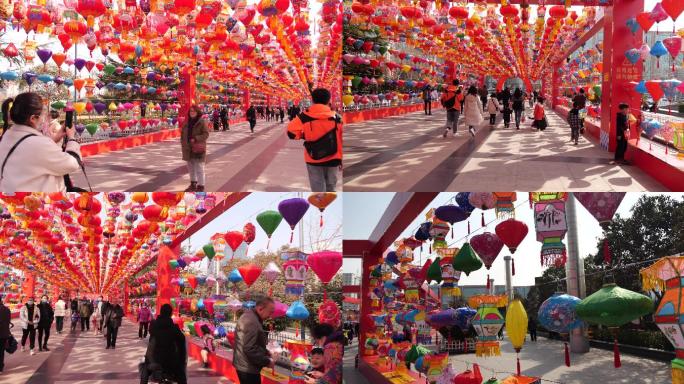 灯展－迎新年挂满红灯笼的街道－红灯笼－喜