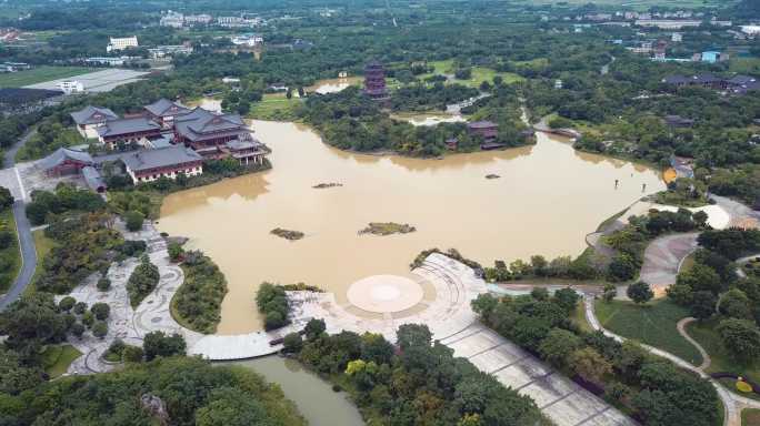 桂林园博园雁山景观4k航拍