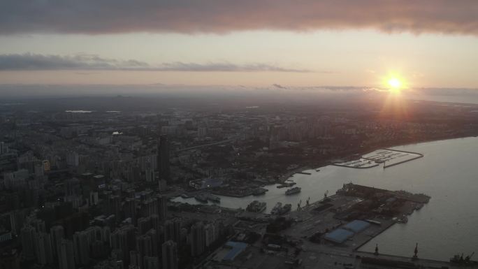 海口世纪大桥风景海岸线西海岸春节前航拍