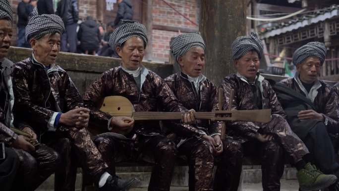 4K贵州侗族鼓楼对歌侗族大歌第一段