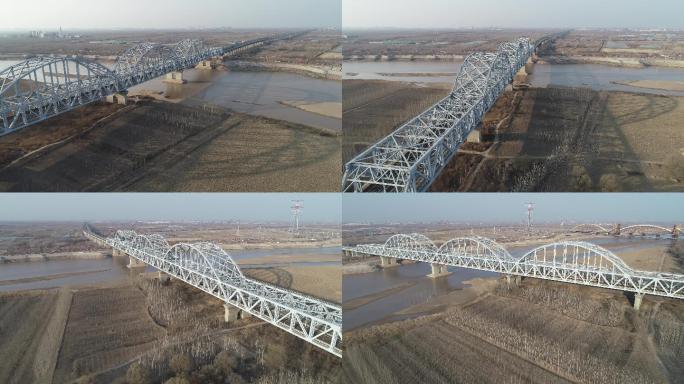 4K-航拍济南京沪高铁黄河铁路桥2021