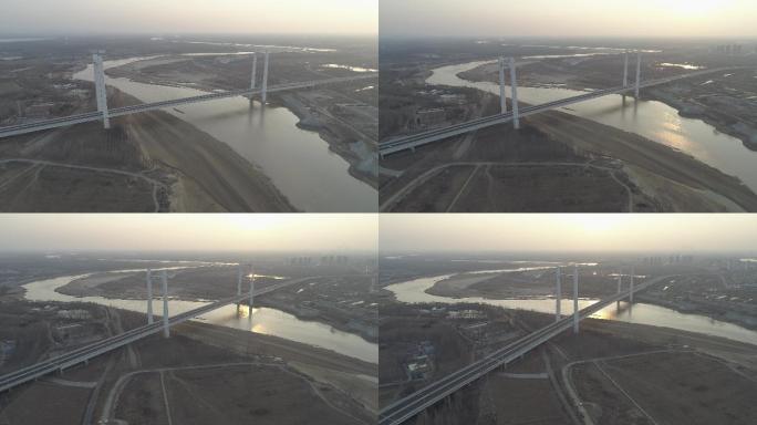 4K航拍齐河黄河大桥-原素材未调色