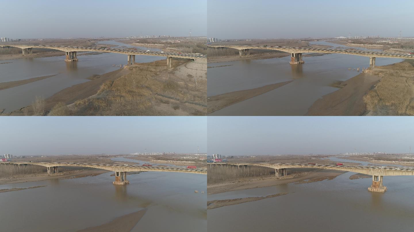 4K航拍济南西绕城高速黄河大桥