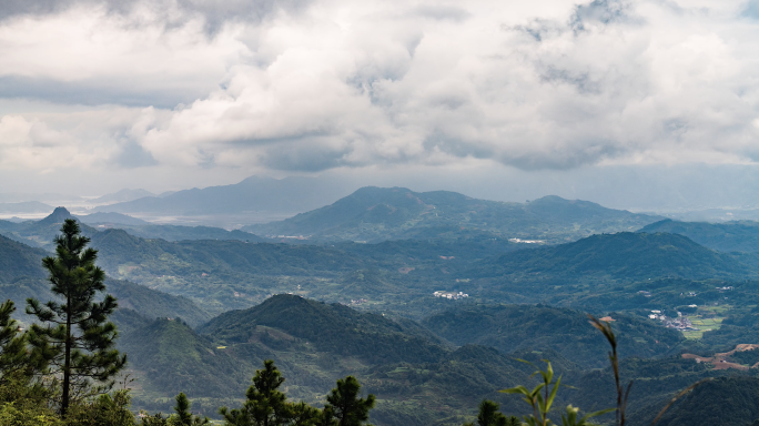 福建福鼎山区连绵群山4K延时摄影
