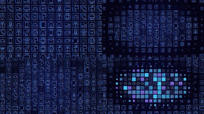 科技图标展示AE模板动画