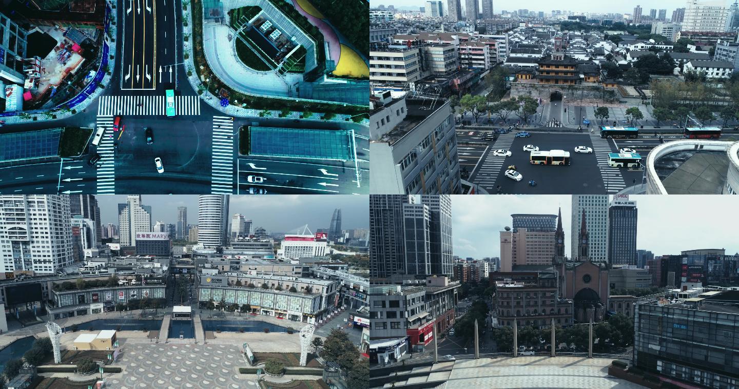 航拍宁波城市4K宣传片微电影片头片尾短视