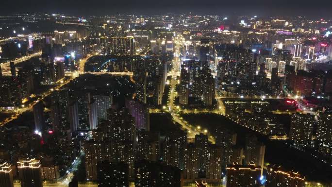 赣州夜景高空航拍