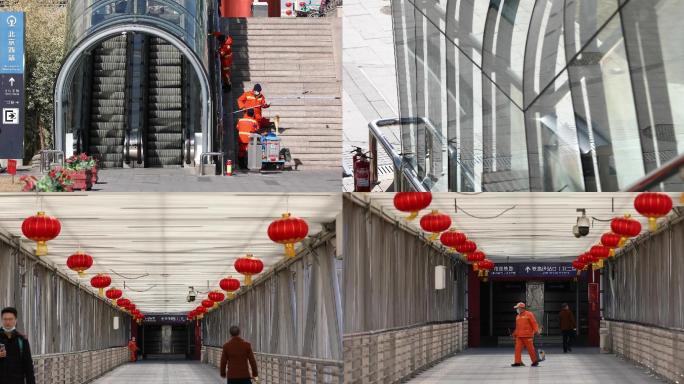 春节，北京西站春运，环卫工人，清洁工加班