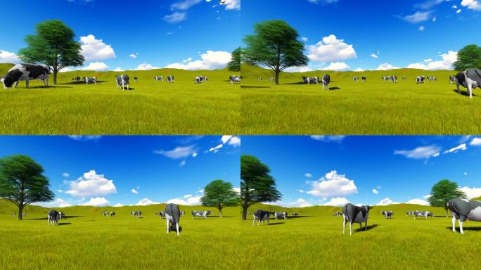 奶牛草原牧场三维动画