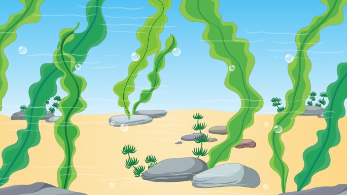 卡通海草海藻