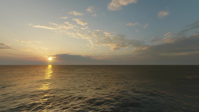 夕阳海面大海自由人生