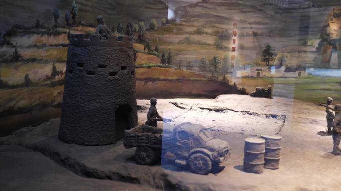 日本衣服军刀日本战争场面泥塑博物馆