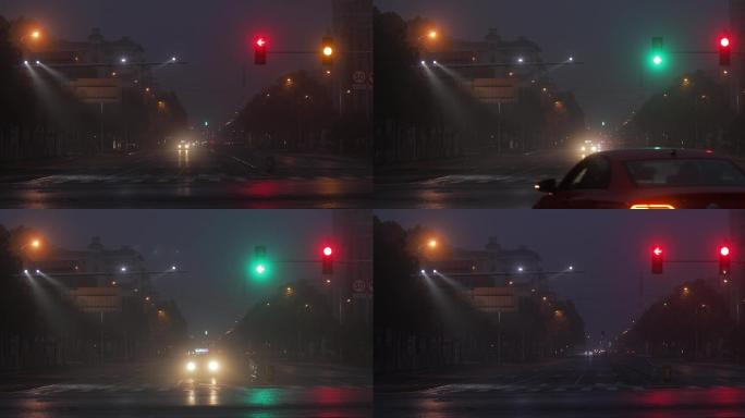 4K凌晨大雾中的十字路口03
