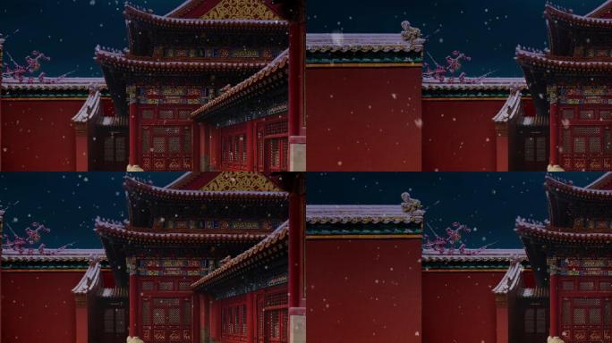 雪落下的声音LED大屏背景动画