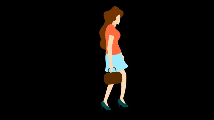 MG女人走路动画视频