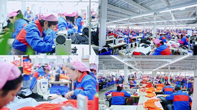 服装厂加工服装流水线