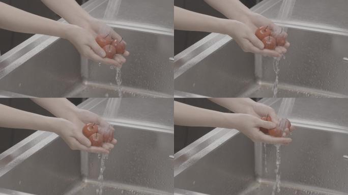 洗山楂蔬菜4K100帧