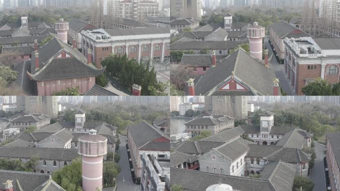 4K-log-航拍大学校园华东政法大学