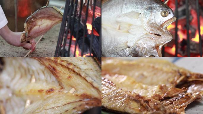 美食烤鱼过程和展示高情商素材