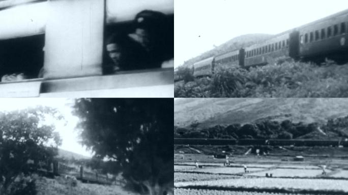 宝成铁路全线通车老式蒸汽机车火车轨道铁路