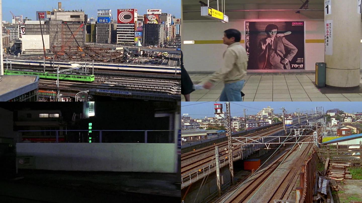 70年代东京城市街道建筑商业区新干线地铁