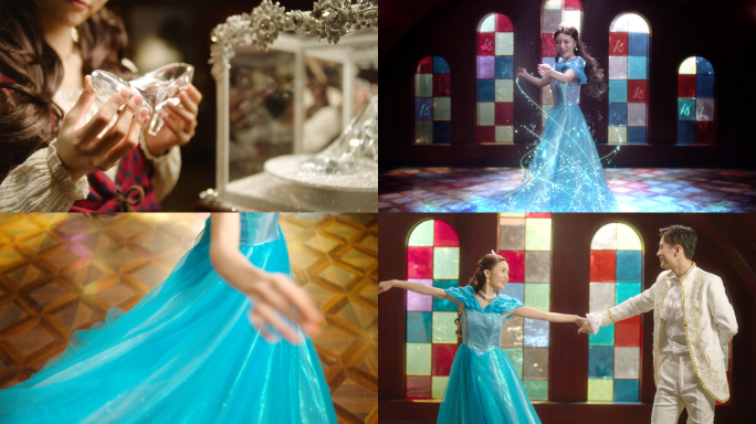 【有版权】4K童话灰姑娘水晶鞋白马王子