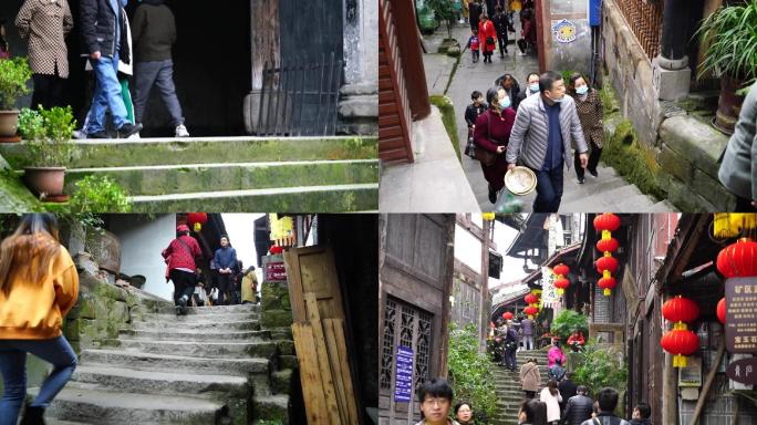 春节古镇风景人文实拍视频素材