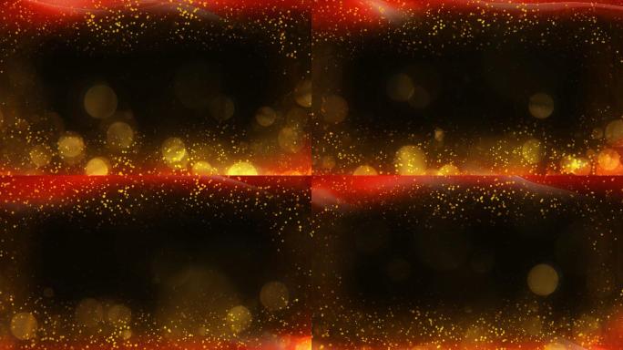红金粒子带通道无缝循环边框视频素材