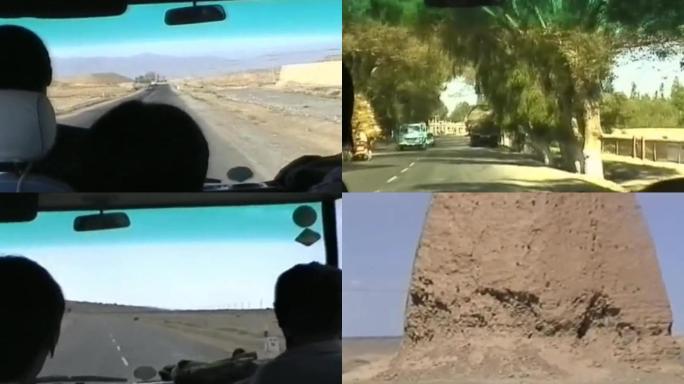新疆甘肃戈壁荒漠沙漠道路国道公路