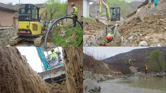 农村安全饮水工程建设现场脱贫S