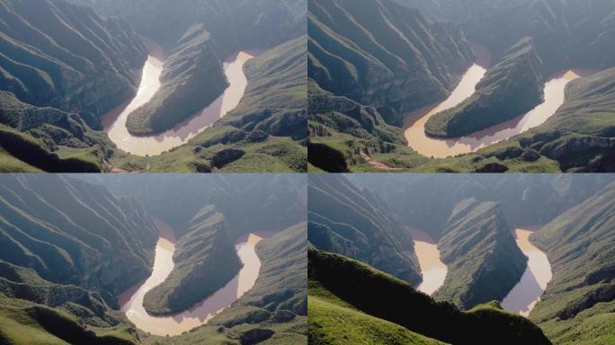 泾河入口泾河河口山脉高山河道