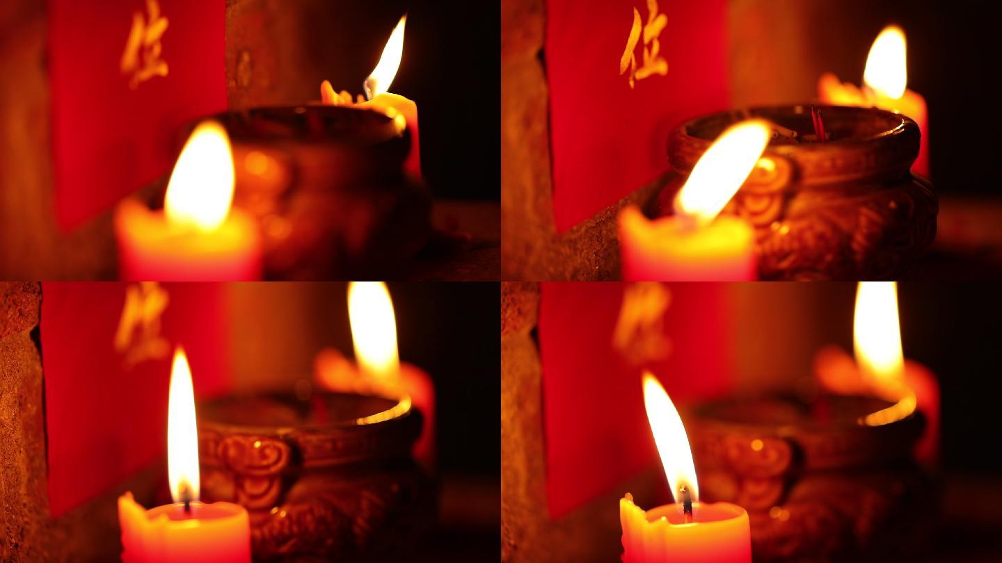 神龛香炉烛火蜡烛