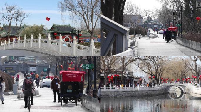 北京过年人流春节，过年街道元宵节