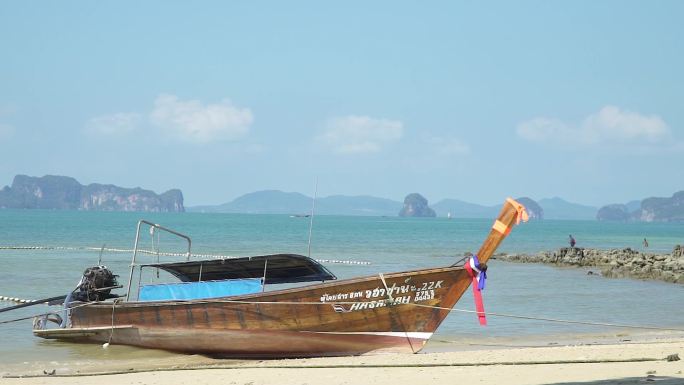泰国海滩渔船船只