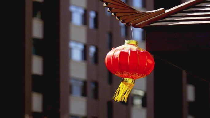 中国传统实拍大红灯笼红火吉祥过年