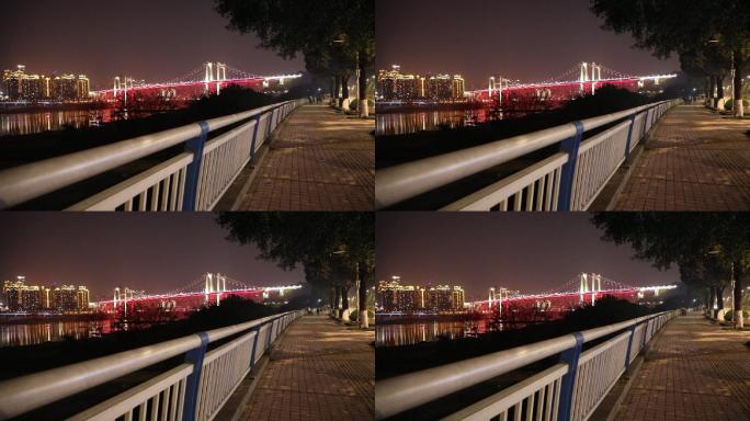 长江边夜景步道