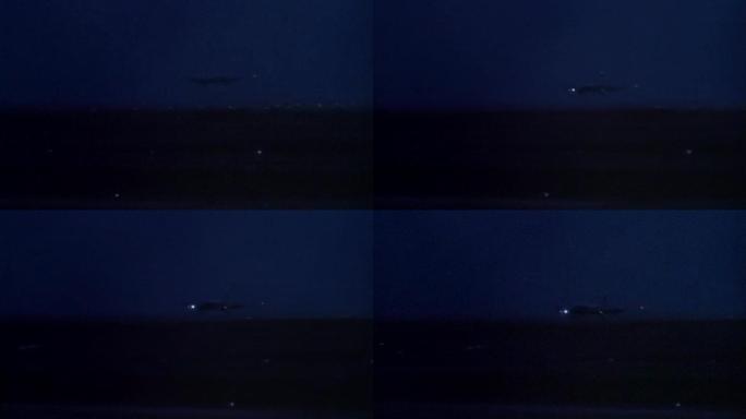 夜幕国际机场航站楼喷气式民航客机